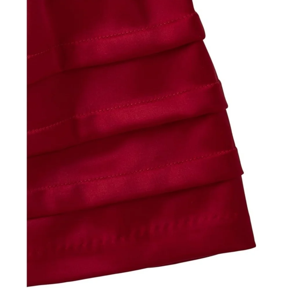Gymboree Girls Elegant Formal Occasion Red Sheen Dress Size 12 NEW